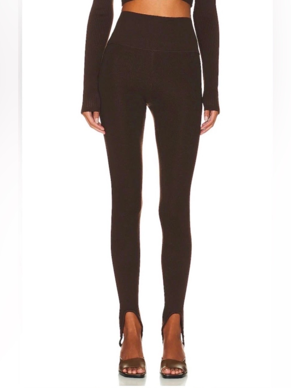 Helsa High-Waist Stirrup Leggings in brown size XS